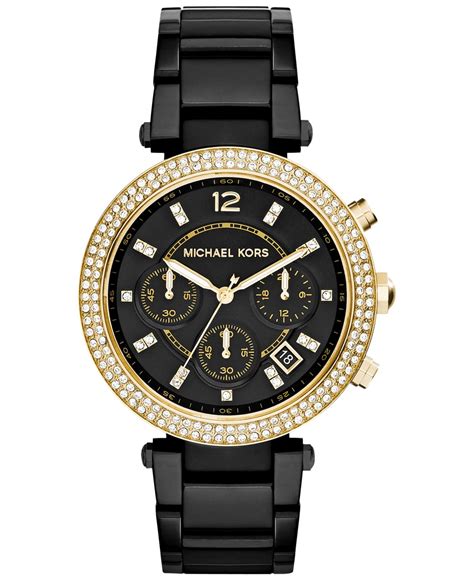 colored stainless steel watches michael kors|Michael Kors black chronograph watch.